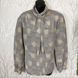 Vintage 80’s Long Sleeve Mock Neck Button Blouse